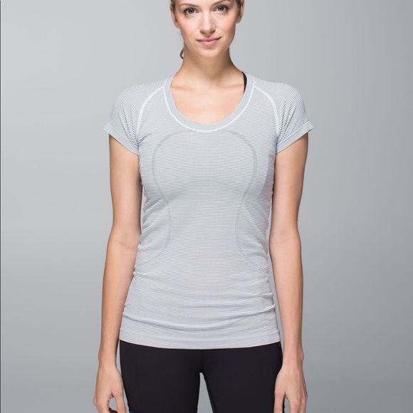 lululemon athletica Tops - Stripe Lululemon Short Sleeve